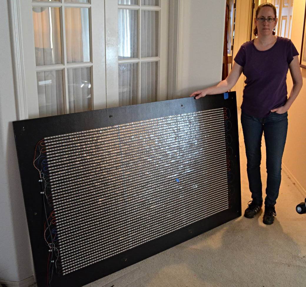Erin Murphy with LED display